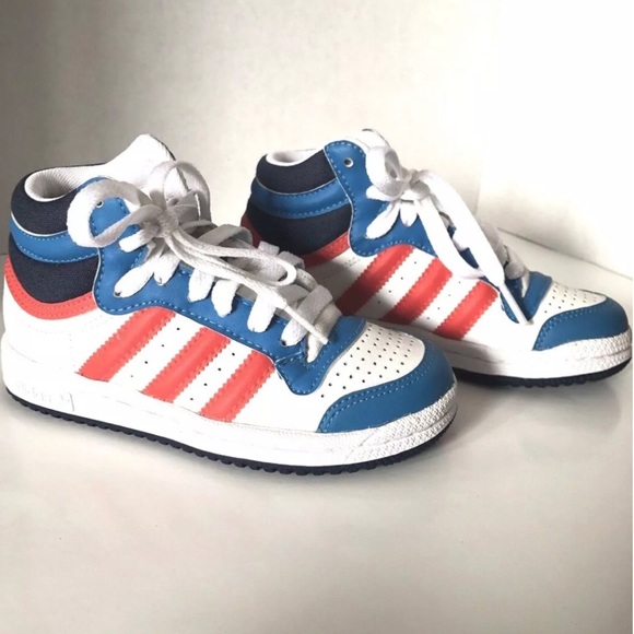 adidas red white and blue high tops